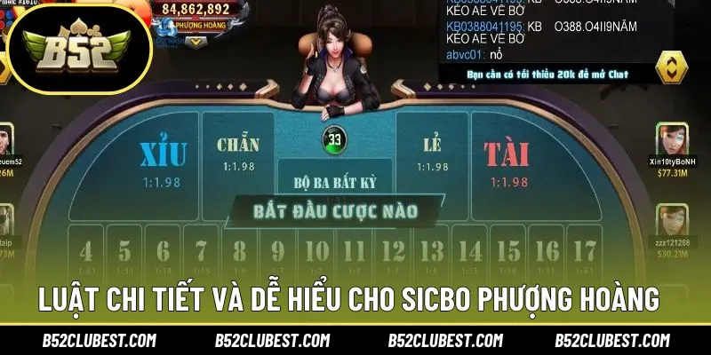 Luật tham gia không khó trong trải nghiệm cùng sicbo phượng hoàng