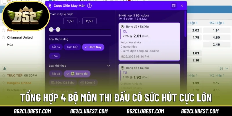 Tổng hợp 4 bộ môn thi đấu có sức hút cực lớn
